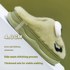 Warm Indoor Cartoon Big Eye Dog Cotton Slippers