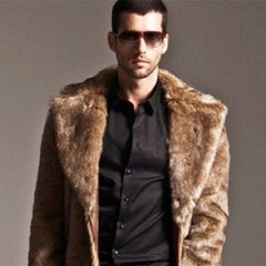 Collar Imitation Fur Coat