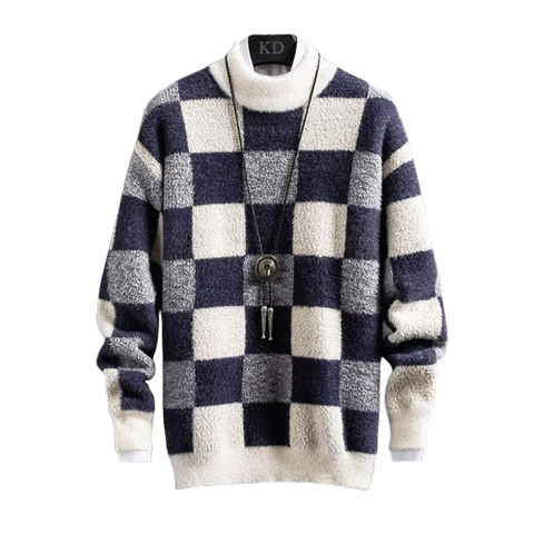 Men Round Neck Sweater Knitting Undercoat