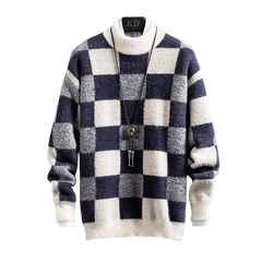Men Round Neck Sweater Knitting Undercoat