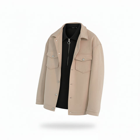 Men's Short Loose Suede Jacket