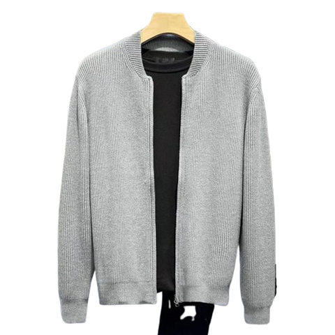Double Zipper Design Cardigan Sweater For Men