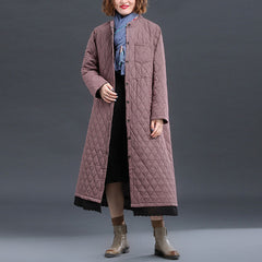 Art retro quilted thick casual jacket
