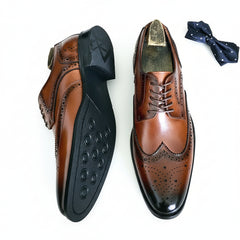 Genuine Leather Brogue Business Shoes