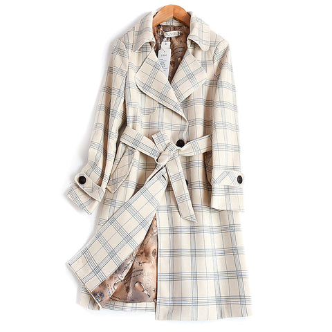 Long suede trench coat