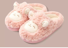 Warmth-Keeping Cotton Slippers For Couples Mens Non-Slip Fuzzy Indoor Postpartum Shoes
