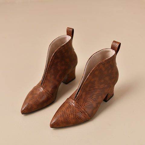 Martin-style Ankle Boots With A V-cut
