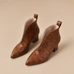 Martin-style Ankle Boots With A V-cut