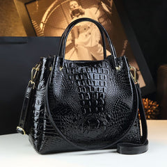 Crocodile-Print Women's Shoulder Bag