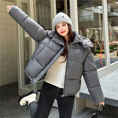Elegant Fluffy Hooded Puffer Jacket