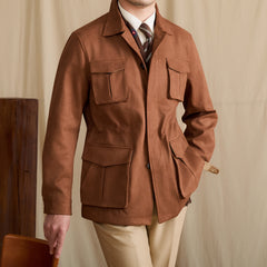 Suede Lapel Slim-fit Waist Safari Jacket