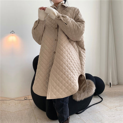 Quilted Cotton Coat Loose And Thin Mid-length Jacket