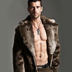 Collar Imitation Fur Coat