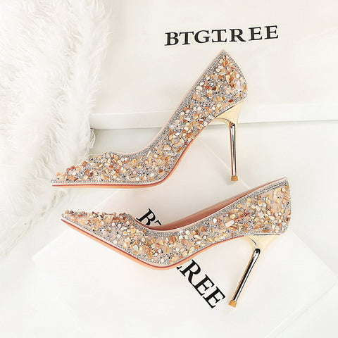 Versatile Rhinestone Wedding Bridal Shoes