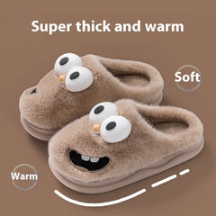 Warm Indoor Cartoon Big Eye Dog Cotton Slippers