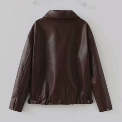 Fashion Casual Long Sleeve Leather Jacket
