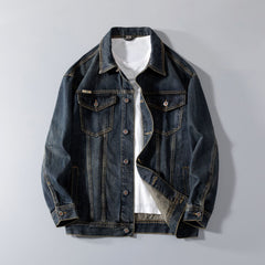 Heavy Retro Denim Jacket Men