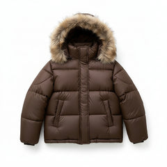 Elegant Fluffy Hooded Puffer Jacket