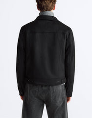 Mens Suede-Effect Lapel Jacket