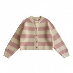 Spring And Autumn Stripes Round Neck Sweater