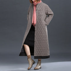 Art retro quilted thick casual jacket