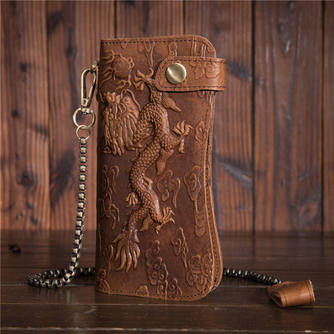 Dragon grain leather wallet