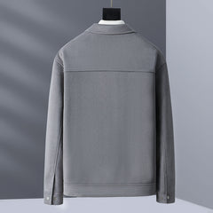 Casual Knitted Polo Collar Jacket Men