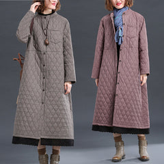 Art retro quilted thick casual jacket