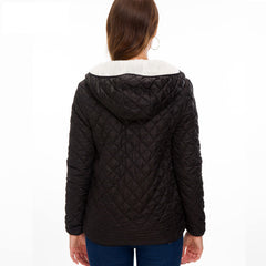 Hooded plus fleece quilted cotton jacket