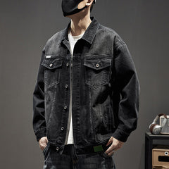 Heavy Retro Denim Jacket Men