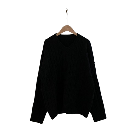 Loose And Idle Sweater Female Front Twist