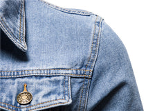 Men's Denim Jacket Cotton Casual Slim