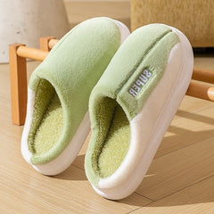 Thick-soled Fleece-lined Non-slip Plush Slippers For Men And Women To Wear At Home