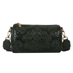 Embossed Round Barrel Women Fashion Shoulder Bag