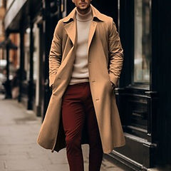 Large Lapel Double Breasted Belt Coat