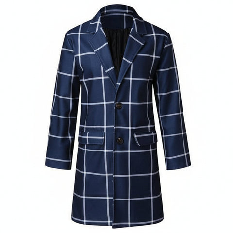 Men's plaid trench coat