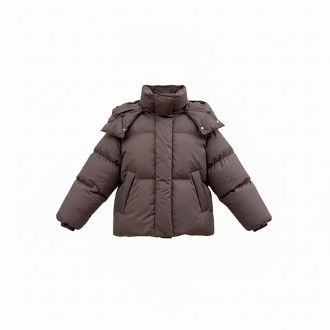 Casual Loose Slim-fit Hooded Mid-length Puffer Jacket