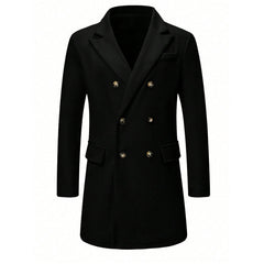 Casual Double-breasted Wool Coat