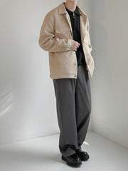 Men's Short Loose Suede Jacket