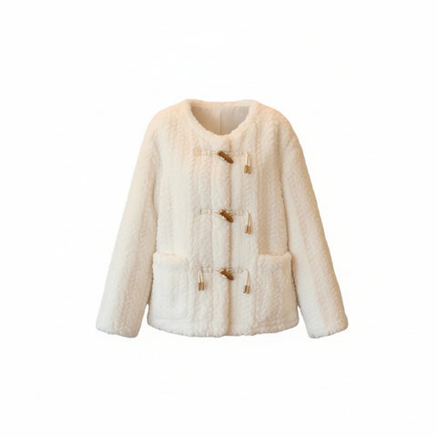 Lamb Wool Fur Coat For Women