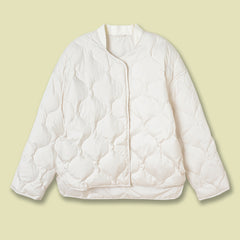 Loose Design Diamond-checked Quilted Jacket