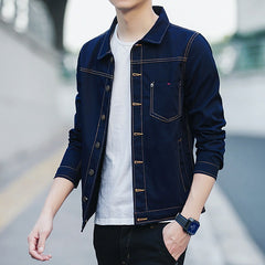 Trendy Handsome Spring Denim Jacket Men