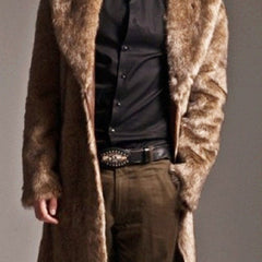 Collar Imitation Fur Coat