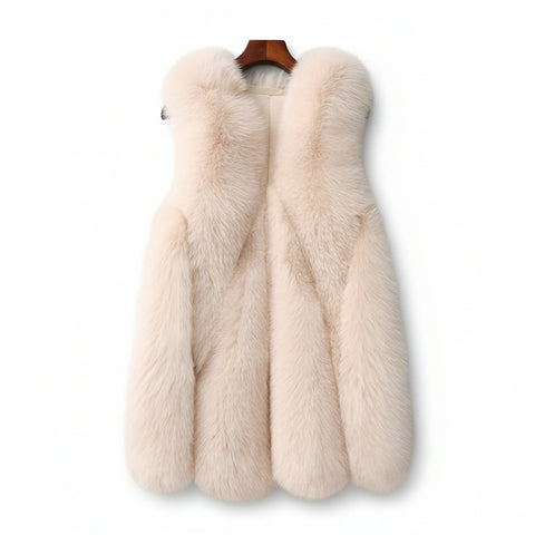 Faux fox fur coat
