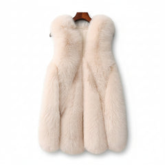 Faux fox fur coat