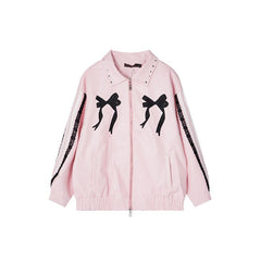 Beautiful Girl Embroidery Leather Jacket Coat