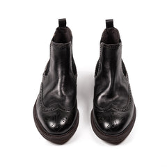 New Chelsea Brogue Carved Leather Shoes