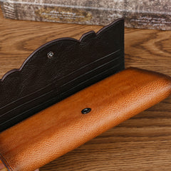 Embossed  Top Layer Long Cowhide Fashion Wallet