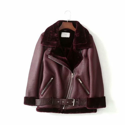 Women's motorcycle leather jacket