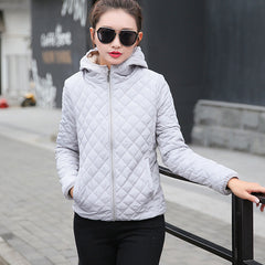 Hooded plus fleece quilted cotton jacket